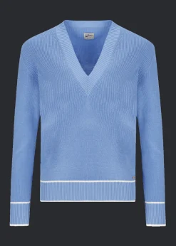 Damen Luis Trenker Azurblauer Strickpullover Luzoe