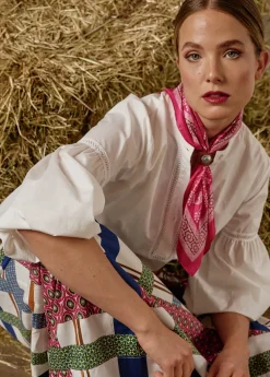 Damen Luis Trenker Baumwollbluse Mit Ballonärmeln Lufanny