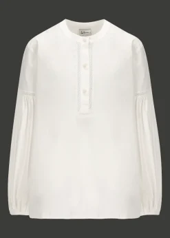 Damen Luis Trenker Baumwollbluse Mit Ballonärmeln Lufanny