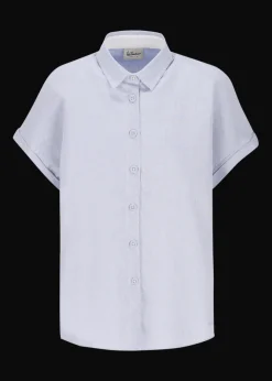 Damen Luis Trenker Baumwollbluse Mit Kurzen Ärmeln Luflora