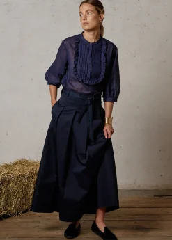 Damen Luis Trenker Baumwollbluse Mit Plastron Lufausta