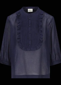 Damen Luis Trenker Baumwollbluse Mit Plastron Lufausta