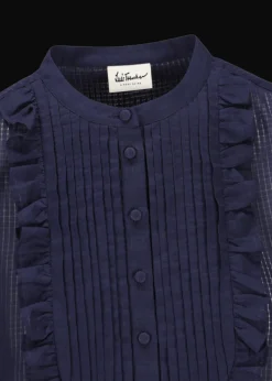 Damen Luis Trenker Baumwollbluse Mit Plastron Lufausta