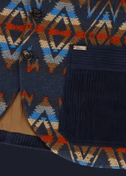 Herren Luis Trenker Blazer Mit Ethno-Muster Lugionas