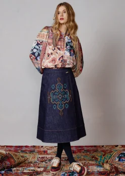 Damen Luis Trenker Bluse Mit em Patchwork-Print Lugiada