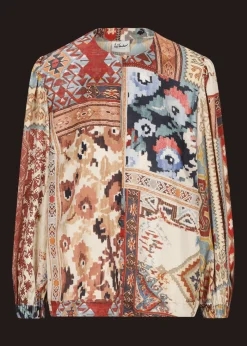 Damen Luis Trenker Bluse Mit em Patchwork-Print Lugiada