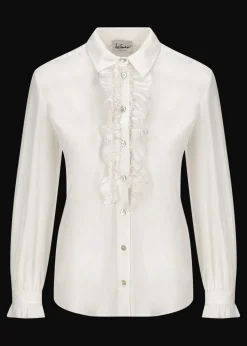 Damen Luis Trenker Bluse Mit Rüschendetail Lubrenda