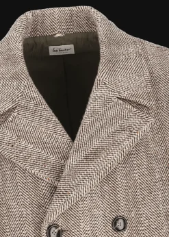 Herren Luis Trenker Bouclé-Mantel Mit Fischgrätmuster Lumartin