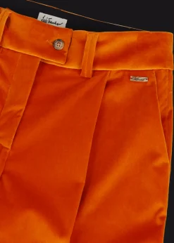 Damen Luis Trenker Bundfaltenhose Aus Samt Luxara