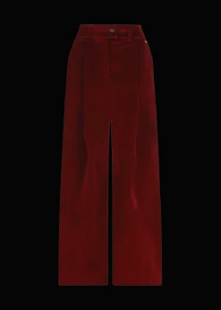 Damen Luis Trenker Bundfaltenhose Aus Samt Luxara