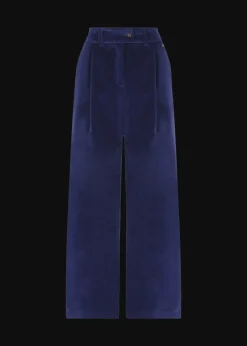 Damen Luis Trenker Bundfaltenhose Aus Samt Luxara