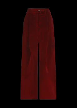 Damen Luis Trenker Bundfaltenhose Aus Samt Luxara