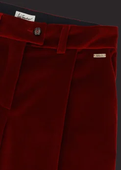 Damen Luis Trenker Bundfaltenhose Aus Samt Luxara