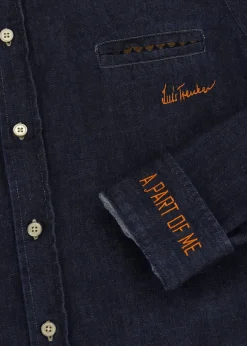 Herren Luis Trenker Button-Down-Hemd Im Dark Denim Look Lubenzio