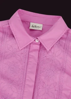 Damen Luis Trenker Chemisier-Kleid Mit Stickerei Lucrena
