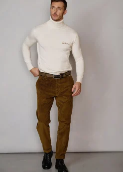 Herren Luis Trenker Chino-Hose Aus Cord Lubruneu