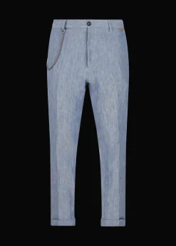 Herren Luis Trenker Chino-Hose Aus Reinem Leinen Lubruneu