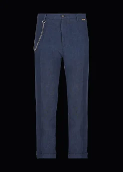 Herren Luis Trenker Chino-Hose Aus Reinem Leinen Lubruneu