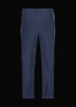 Herren Luis Trenker Chino-Hose Aus Reinem Leinen Lubruneu