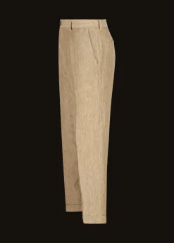 Herren Luis Trenker Chino-Hose Aus Reinem Leinen Lubruneu