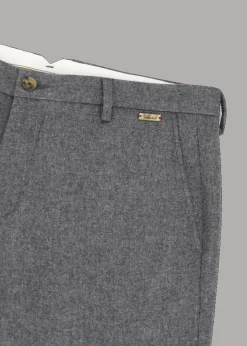 Herren Luis Trenker Chino-Hose Aus Wollflanell Lubruneu