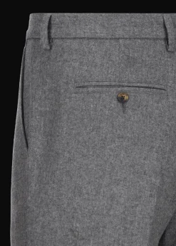 Herren Luis Trenker Chino-Hose Aus Wollflanell Lubruneu