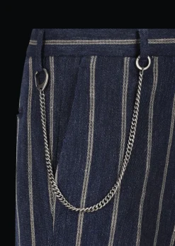 Herren Luis Trenker Chino-Hose Mit Nadelstreifen Lubruneu