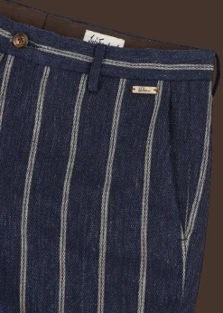 Herren Luis Trenker Chino-Hose Mit Nadelstreifen Lubruneu