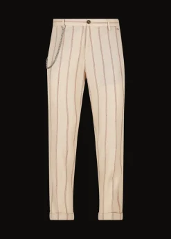 Herren Luis Trenker Chino-Hose Mit Nadelstreifen Lubruneu