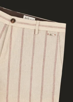 Herren Luis Trenker Chino-Hose Mit Nadelstreifen Lubruneu