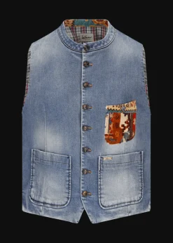 Herren Luis Trenker Denim-Weste Lusavio