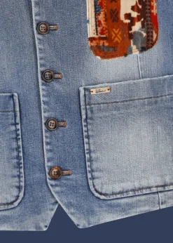 Herren Luis Trenker Denim-Weste Lusavio