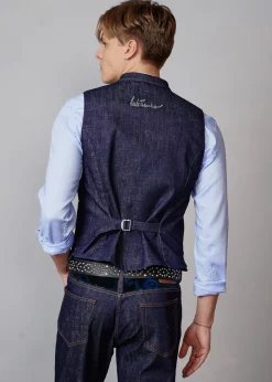 Herren Luis Trenker Denim-Weste Lusavio