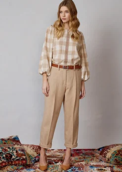 Damen Luis Trenker Flanell-Hose Im Carrot Fit Luloretta