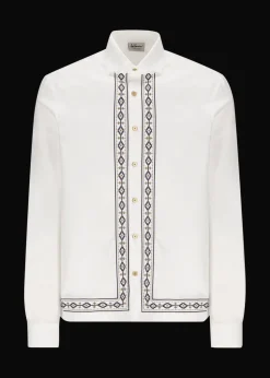 Herren Luis Trenker Hemd Mit Ethno-Stickerei Lubeltran