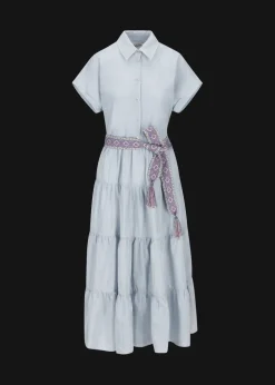 Damen Luis Trenker Hemdblusenkleid Mit Volants Lucinzia