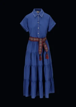 Damen Luis Trenker Hemdblusenkleid Mit Volants Lucinzia