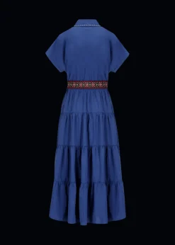 Damen Luis Trenker Hemdblusenkleid Mit Volants Lucinzia