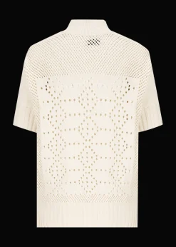 Damen Luis Trenker Häkelpullover Mit Tiefem V-Ausschnitt Lualtea