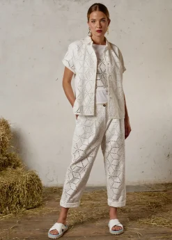 Damen Luis Trenker Hose Im Carrot Fit Aus Sangallo-Spitze Luloretta