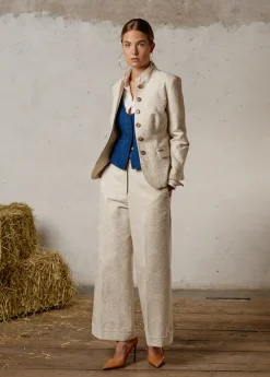 Damen Luis Trenker Jacquardblazer Mit Floralem Muster Luranda