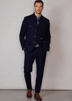 Herren Luis Trenker Jersey-Blazer Mit Stehkragen Lusepp