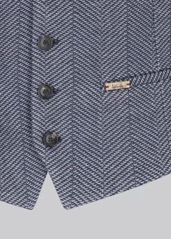 Herren Luis Trenker Jersey-Weste Mit Fischgrätmuster Lusebastian