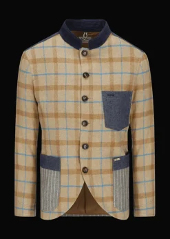 Herren Luis Trenker Karierter Materialmix-Blazer Lugionas