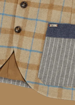 Herren Luis Trenker Karierter Materialmix-Blazer Lugionas