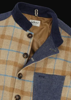 Herren Luis Trenker Karierter Materialmix-Blazer Lugionas