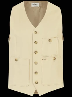 Herren Luis Trenker Khakifarbene Cargo-Weste Luseba