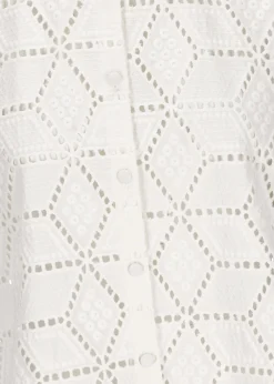 Damen Luis Trenker Kurzarmbluse Aus Sangallo-Spitze Luflora