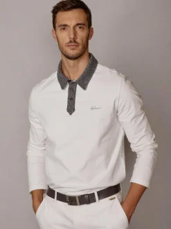 Herren Luis Trenker Langarm-Poloshirt Lufante