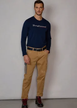 Herren Luis Trenker Langarmshirt Mit Schriftzug Bergfreund